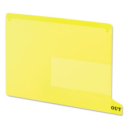 Colored Poly Out Guides with Pockets, 1/3-Cut End Tab, Out, 8.5 x 11, Yellow, 25/Box1