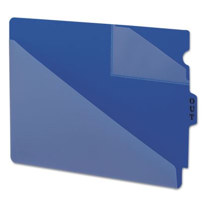 End Tab Poly Out Guides, Two-Pocket Style, 1/3-Cut End Tab, Out, 8.5 x 11, Blue, 50/Box1