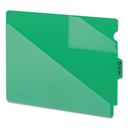 End Tab Poly Out Guides, Two-Pocket Style, 1/3-Cut End Tab, Out, 8.5 x 11, Green, 50/Box1