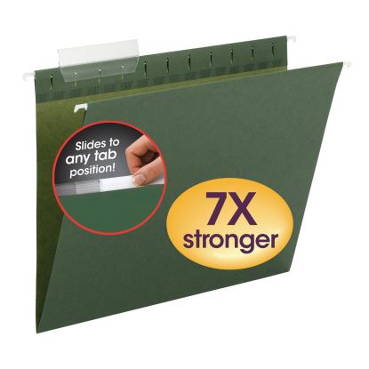 TUFF Hanging Folders with Easy Slide Tab, Letter Size, 1/3-Cut Tabs, Standard Green, 20/Box1