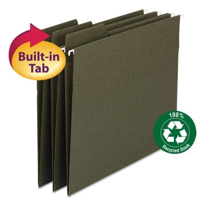 FasTab Hanging Folders, Letter Size, 1/3-Cut Tabs, Standard Green, 20/Box1