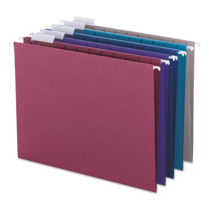 Colored Hanging File Folders with 1/5 Cut Tabs, Letter Size, 1/5-Cut Tabs, Assorted Jewel Tone Colors, 25/Box1
