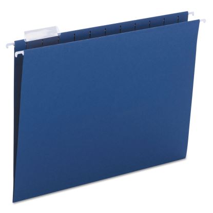 Colored Hanging File Folders, Letter Size, 1/5-Cut Tab, Navy, 25/Box1