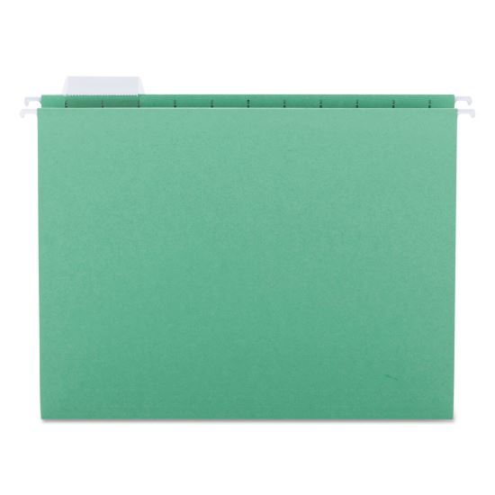 Colored Hanging File Folders with 1/5 Cut Tabs, Letter Size, 1/5-Cut Tabs, Green, 25/Box1