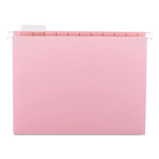 Colored Hanging File Folders with 1/5 Cut Tabs, Letter Size, 1/5-Cut Tabs, Pink, 25/Box1