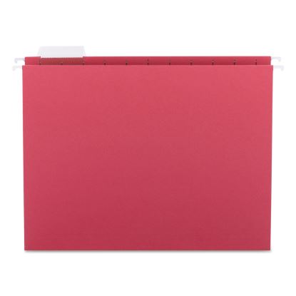 Colored Hanging File Folders with 1/5 Cut Tabs, Letter Size, 1/5-Cut Tabs, Red, 25/Box1