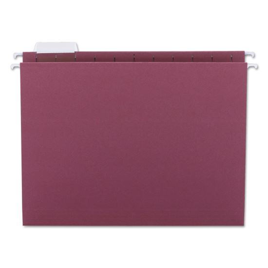 Colored Hanging File Folders with 1/5 Cut Tabs, Letter Size, 1/5-Cut Tabs, Maroon, 25/Box1