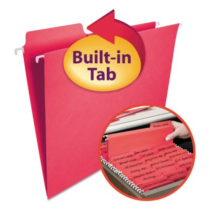 FasTab Hanging Folders, Letter Size, 1/3-Cut Tabs, Red, 20/Box1