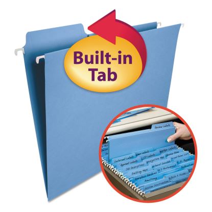 FasTab Hanging Folders, Letter Size, 1/3-Cut Tabs, Blue, 20/Box1