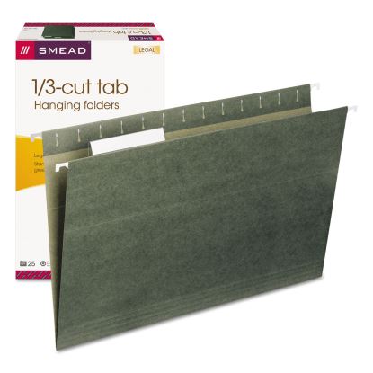 Hanging Folders, Legal Size, 1/3-Cut Tabs, Standard Green, 25/Box1