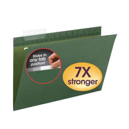 TUFF Hanging Folders with Easy Slide Tab, Legal Size, 1/3-Cut Tabs, Standard Green, 20/Box1