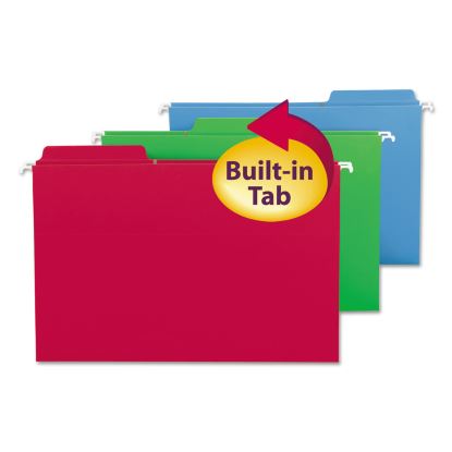 FasTab Hanging Folders, Legal Size, 1/3-Cut Tabs, Assorted Colors, 18/Box1