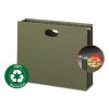 100% Recycled Hanging Pockets with Full-Height Gusset, 1 Section, 3.5" Capacity, Letter Size, Standard Green, 10/Box1