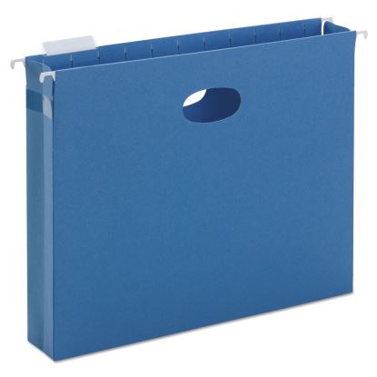Hanging Pockets with Full-Height Gusset, 1 Section, 2" Capacity, Letter Size, 1/5-Cut Tabs, Sky Blue, 25/Box1