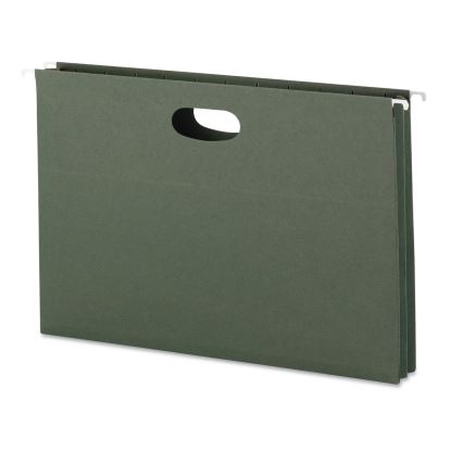 Hanging Pockets with Full-Height Gusset, 1 Section, 1.75" Capacity, Legal Size, Standard Green, 25/Box1