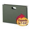 Hanging Pockets with Full-Height Gusset, 1 Section, 1.75" Capacity, Legal Size, Standard Green, 25/Box2