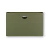 100% Recycled Hanging Pockets with Full-Height Gusset, 1 Section, 3.5" Capacity, Legal Size, Standard Green, 10/Box2