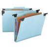 FasTab Hanging Pressboard Classification Folders, 1 Divider, Letter Size, Blue2