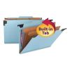 FasTab Hanging Pressboard Classification Folders, 2 Dividers, Legal Size, Blue2