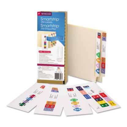 Color-Coded Smartstrip Refill Label Forms, Inkjet Printer, Assorted, 1.5 x 7.5, White, 250/Pack1