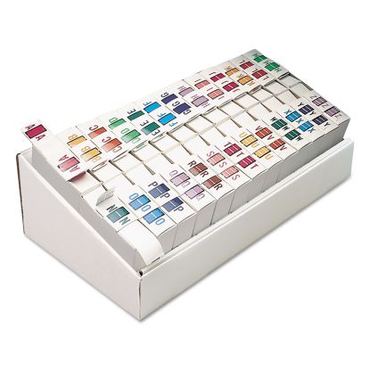 A-Z Color-Coded End Tab Filing Labels, A-Z, 1 x 1.25, White, 500/Roll, 26 Rolls/Box1