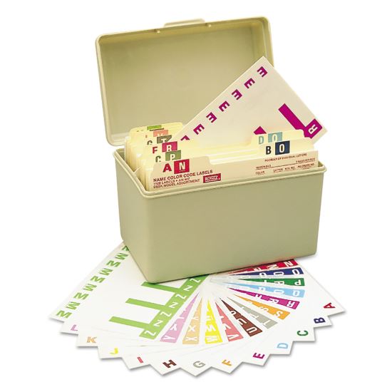 AlphaZ Color-Coded Labels Starter Set, A-Z, 1.16 x 3.13, Assorted, 5/Sheet, 300 Sheets/Box1