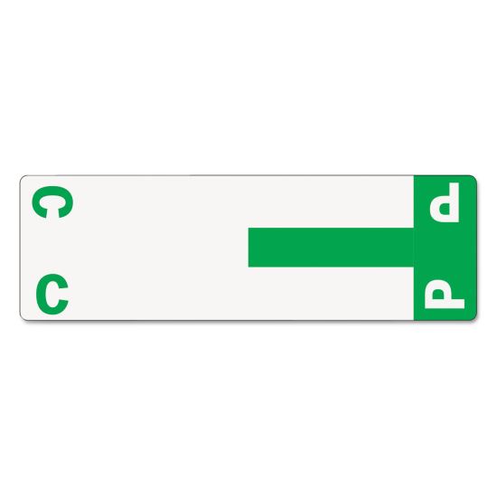 AlphaZ Color-Coded First Letter Combo Alpha Labels, C/P, 1.16 x 3.63, Dark Green/White, 5/Sheet, 20 Sheets/Pack1