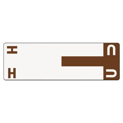 AlphaZ Color-Coded First Letter Combo Alpha Labels, H/U, 1.16 x 3.63, Dark Brown/White, 5/Sheet, 20 Sheets/Pack1