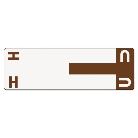 AlphaZ Color-Coded First Letter Combo Alpha Labels, H/U, 1.16 x 3.63, Dark Brown/White, 5/Sheet, 20 Sheets/Pack1