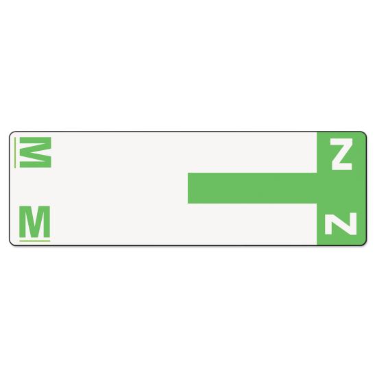 AlphaZ Color-Coded First Letter Combo Alpha Labels, M/Z, 1.16 x 3.63, Light Green/White, 5/Sheet, 20 Sheets/Pack1