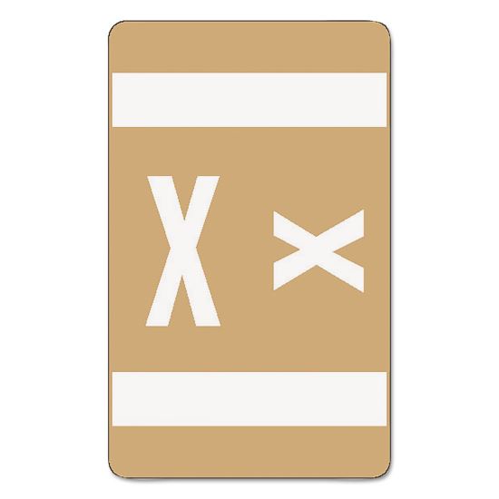 AlphaZ Color-Coded Second Letter Alphabetical Labels, X, 1 x 1.63, Light Brown, 10/Sheet, 10 Sheets/Pack1