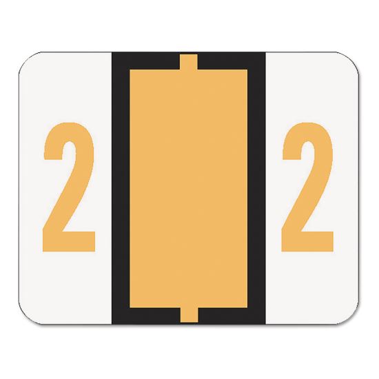 Numerical End Tab File Folder Labels, 2, 1 x 1.25, White, 500/Roll1