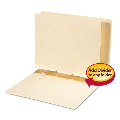 Self-Adhesive Folder Dividers for Top/End Tab Folders, Prepunched for Fasteners, Letter Size, Manila, 100/Box1