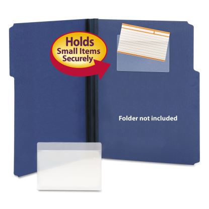 Self-Adhesive Poly Pockets, Top Load, 5-5/16 x 3-5/8, Clear, 100/Box1