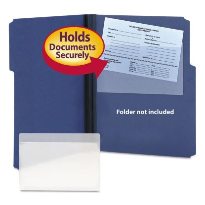 Self-Adhesive Poly Pockets, Top Load, 9 x 5.56, Clear, 100/Box1