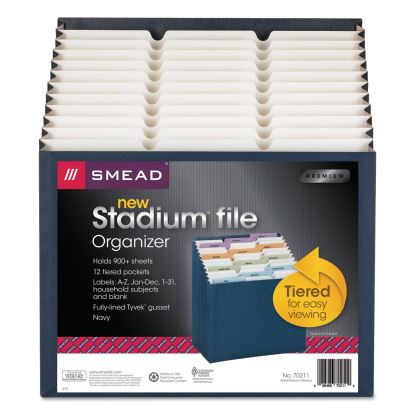 Stadium File, 12 Sections, 1/12-Cut Tabs, Letter Size, Navy1