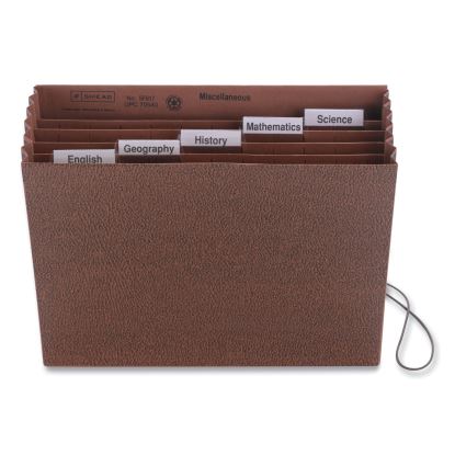 Six-Pocket Subject File with Insertable Tabs, 5.25" Expansion, 6 Sections, Elastic Cord, 1/5-Cut Tabs, Letter Size, Redrope1