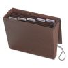 Six-Pocket Subject File with Insertable Tabs, 5.25" Expansion, 6 Sections, Elastic Cord, 1/5-Cut Tabs, Letter Size, Redrope2
