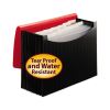 12-Pocket Poly Expanding File, 0.88" Expansion, 12 Sections, Cord/Hook Closure, 1/6-Cut Tabs, Letter Size, Black/Red2