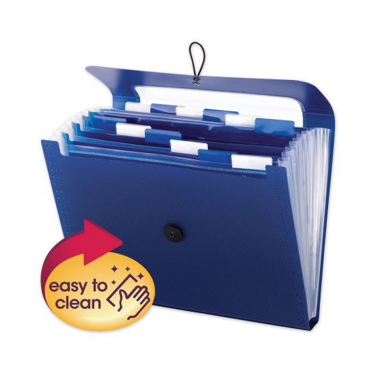 Step Index Organizer, 12 Sections, Cord/Hook Closure, 1/6-Cut Tabs, Letter Size, Navy1