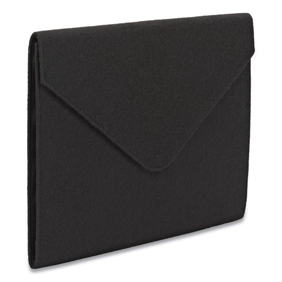 Soft Touch Cloth Expanding Files, 2" Expansion, 1 Section, Snap Closure, Letter Size, Black1