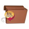 Extra-Wide Expanding Wallets with Elastic Cord, 5.25" Expansion, 1 Section, Elastic Cord Closure, Letter Size, Redrope2