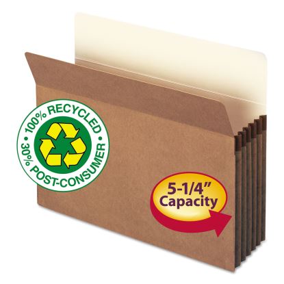 Recycled Top Tab File Pockets, 5.25" Expansion, Letter Size, Redrope, 10/Box1