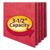 Colored File Pockets, 3.5" Expansion, Letter Size, Red2
