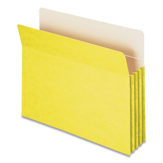 Colored File Pockets, 3.5" Expansion, Letter Size, Yellow1