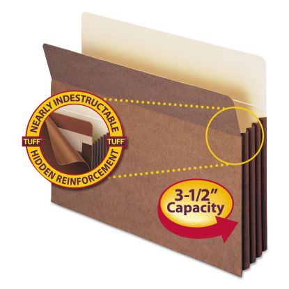 Redrope TUFF Pocket Drop-Front File Pockets with Fully Lined Gussets, 3.5" Expansion, Letter Size, Redrope, 10/Box1
