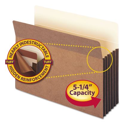 Redrope TUFF Pocket Drop-Front File Pockets with Fully Lined Gussets, 5.25" Expansion, Letter Size, Redrope, 10/Box1