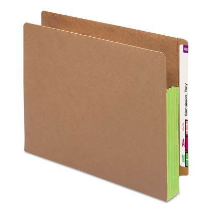 Redrope Drop-Front End Tab File Pockets, Fully Lined 6.5" High Gussets, 3.5" Expansion, Letter Size, Redrope/Green, 10/Box1