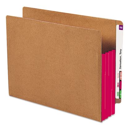 Redrope Drop-Front End Tab File Pockets, Fully Lined 6.5" High Gussets, 3.5" Expansion, Letter Size, Redrope/Red, 10/Box1