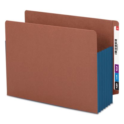 Redrope Drop-Front End Tab File Pockets, Fully Lined 6.5" High Gussets, 5.25" Expansion, Letter Size, Redrope/Blue, 10/Box1